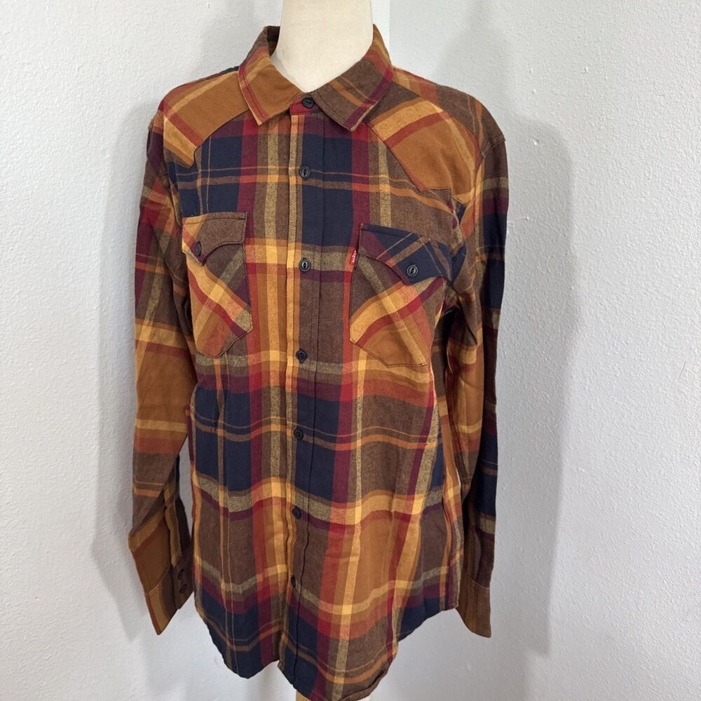 Levis Shirt‎ Mens M Multi Plaid Taylor Swift Evermore Boyfriend Flannel Western